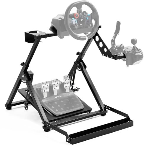 Anman Racing Wheel Stand X Stand Racing Simulator Fit For Logitech G25 G27 G29 G920 G923 Thrustmaster T150 (pro) t-gt T80 t300rs (GT) T300 t500rs,Ferrari Wheel Shifter and Pedal NOT Included