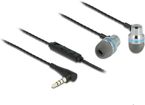 Delock In-Ear Kopfhörer mit 4 Pin 3,5 mm Klinkenstecker, Mikrofon, schwarz