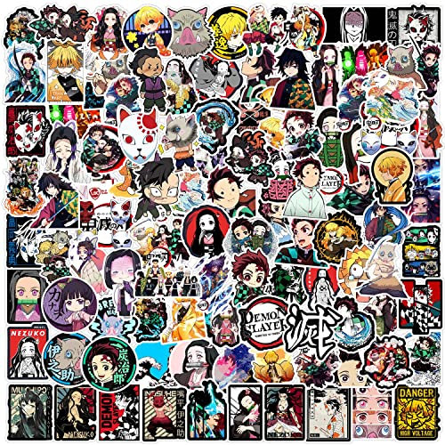 100pcs Demon Slayer Stickers Pack for Water Bottles Skateboard Laptop Ipad Phone Case Bike Car Bumper,Vinyl Waterproof Japaness Anime Sticker for Kids Teens