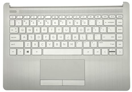 Replacement for HP 14Z-DK 14-DK 14-CF 14S-CF Laptop Upper Case Palmrest Touchpad with Keyboard Assembly L48648-001 6070B1581701 Natural Sliver