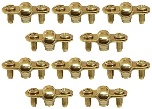 AERZETIX - C60421 - Set mit 10 Schellen stützen einfache befestigung Ø8mm - 1/8'' - befestigung rohrwand kupfer klemmung sanitär schraublasche - sanitärheizung - aus stahl