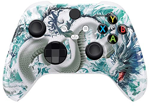 eXtremeRate Cover Frontale Ricambio per Xbox Series X S Controller Model 1914,Scocca Custodia Copertura per Xbox Series X S Joystick-Loong nelle Nuvole