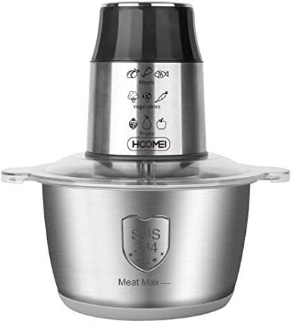 Hachoir de cuisine électrique, en acier inoxydable, mixeur 4 lames en acier inoxydable, mixeur Deux vitesses (2L)