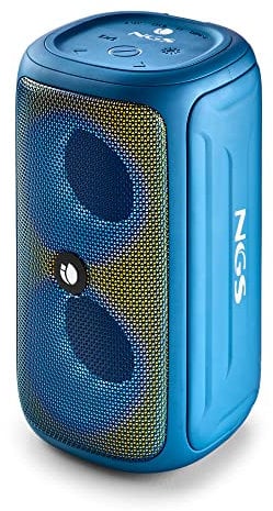 NGS Roller Beast Azure - Altavoz Portátil Potente de 32w Compatible con Tecnología Bluetooth 5.0 y TWA, Luces RGB, Resistente al Agua y al Polvo ipx5, Micrófono, Manos Libres, hasta 40 h, Azul.