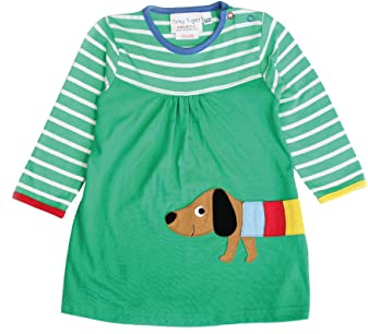 Toby Tiger Organic Multi Sausage Dog Applique LS Dress