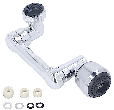 Bras de Robinet, Rallonge de Robinet Pivotant Deux Méthodes d'arrosage Surface Brillante Rotation à 1080 Degrés pour Salle de Bain