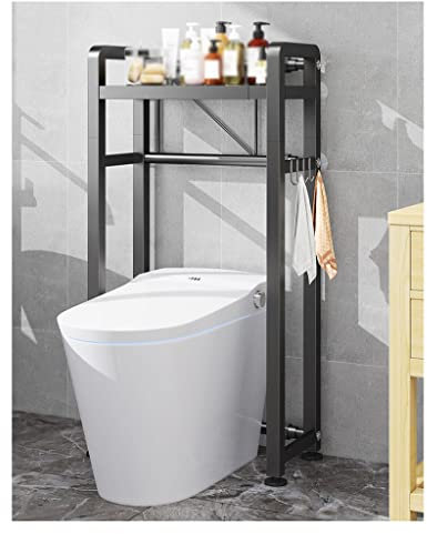 Estante para lavadora Estante retráctil para inodoro, almacenamiento que ahorra espacio por encima de la esquina de los gabinetes del piso al techo, en lavadoras fregaderos baño (color: negro, tamaño: