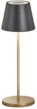 easy! BY FHL Outdoor Akku Tischlampe COSENZA Schwarz Gold ohne Kabel mit USB Anschluss & Ladestation