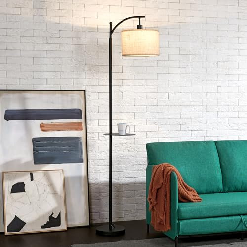lux.pro Stehleuchte Sunderland Stehlampe 1-flammig Flurlampe Dekoratives Design Standleuchte 1xE27 für Wohn- Schlafzimmer Büro 180cm Schwarz/Beige
