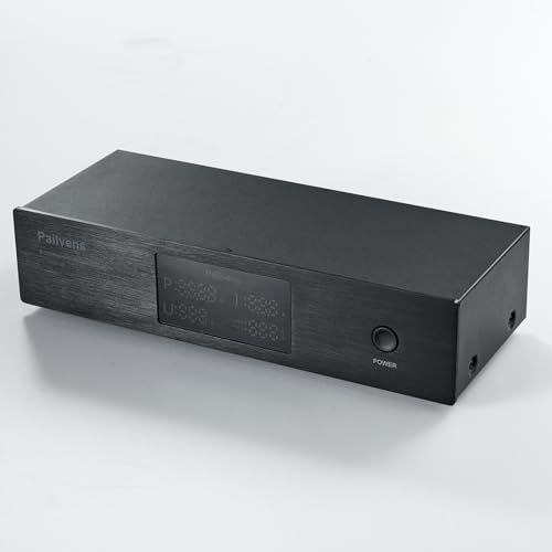 Pailvens HiFi Netzfilter Steckdose mit großer LCD-Anzeige, 6-Fach, S20A | Steckdosenleiste mit Überspannungsschutz, Mehrfachsteckdose für Lautsprecher, CD DVD Player