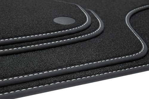 tuning-art B68 Fußmatten Exclusive passend für Mercedes-Benz A-Klasse W177/ V177 2018-, Naht:Silber