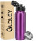 OLDLEY 600ml/20oz Stainless Steel Water Bottle Double Walled Vacuum Flask Keeps Drink Hot and Cold Leakproof BPA Free Metal Insulated Water Bottle for Sport School Work Outdoor Hiking (Bright Purple)