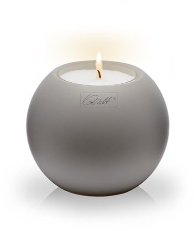 Qult Farluce Moon Matt - Teelichthalter in Kerzenform (Stone Grey, Ø 8 cm)