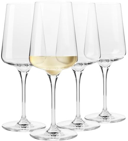 Krosno Weiße und funkelnde große Weingläser trinken | 4-teiliges Set | 400 ml | Infinity Collection | elegant | Cocktail-Kristall-Set Hochzeitsgeschenk | bleifreies Glas | Häuser, Restaurants & Küche