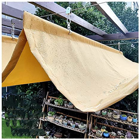 Pergola, einziehbar, wasserdicht, Sonnenschutz, Wellensegel für Außendächer, Drahtmarkise für Glashaus, regenfester Verandahof, benutzerdefinierte Größe (Farbe: Gelb, Größe: 1,2 x 2 m)