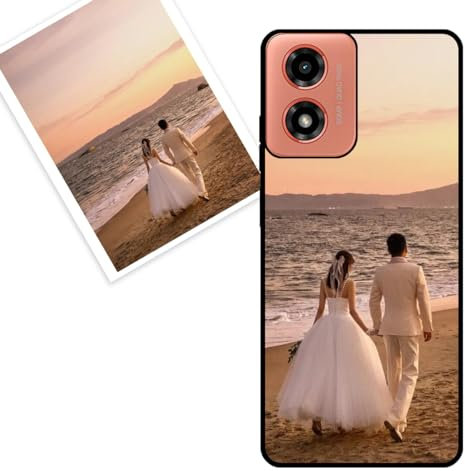 KARTXITAI Funda Personalizada Compatible con Motorola Moto G04s, Carcasa Personalizado con tu Foto o Texto Imagen, Protectora con Tacto Suave y Sedoso,Gel Flexible,Regalo Original -Negro