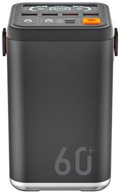 Powerbank, 36 W, Schnellladung, 60.000 mAh, Hochleistungs-Powerbank für den Außenbereich, LED-Notlicht, kann 5 Geräte gleichzeitig Aufladen,B