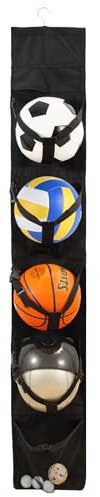 TUYUU Hanging Organizer,Over The Door Hanging Sports Equipment and Ball Storage.Sports Equipment Organizer for Soccer, Basketball,Football,Volleyball Ski & Bike Helmet Shoes.Sports Accessories.