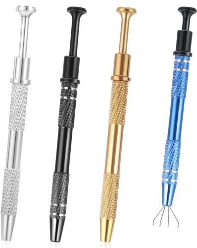 Mabor 4 Stück Piercing Zange Diamant Edelstahl Piercing Kugel Aufdreher Piercings Kugel Greifer Schmuck Pinzette mit 4 Klauen Edelsteine ​​​​Catcher für Diamanten Uhren Brillen DIY