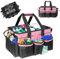 Boczif Reinigungs-Caddy-Tasche, tragbar, mit Griff, Schultergurten und Abnehmbarer Trennwand, Werkzeug-Organizer für Reiniger und Haushälter (Rosa)