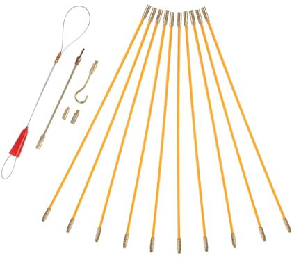 Gadpiparty Wall Cable Lead Electric Fish Tape Fish Wire Through Wall Fiberglass Wire Pull Rods Fish Tape Cable Puller Kit Fishtape Wire Puller Wire Running Kit Puller Wire Copper Yellow