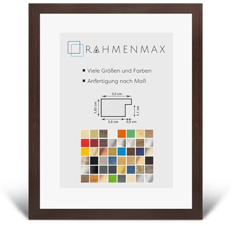 RahmenMax PuzzelMax Puzzlerahmen Bilderrahmen Posterrahmen 60x80 cm Eiche Dunkel Dekor 80x60 cm mit klarem Kunstglas