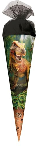 ROTH Motiv-Schultüte, T-Rex Welt, 50 cm, rund, Tüllverschluss