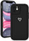 Micoden for iPhone 11 Case Cute Girls Silicone Shockproof Protective Bumper Case with Love Heart Pattern Design for iPhone 11-Black