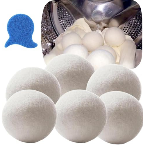 Trocknerbälle,6 Stück 5CM Tennisbälle Trockner,Trocknerbälle für Daunenjacken,Trocknerbälle für Wäschetrockner,Wäschetrockner Ball,mit Tierhaarentferner Waschmaschine,für Heim Kleidung Reinigung