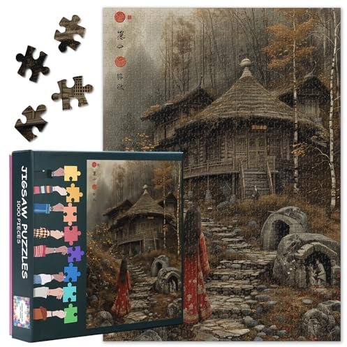 Jigsaw Puzzles for Adults, Japanese Evil Spirit 1000 Piece Jigsaw Puzzle, Shrine Puzzles, Adults Puzzle Finished Size 50x70cm