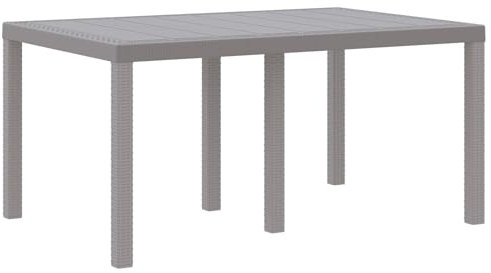 vidaXL Gartentisch Hellgrau 150x100x73 cm Poly Rattan