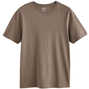 NEXT Herren Schmale Passform Slim Fit Rundhals-T-Shirt Brown Neutral M