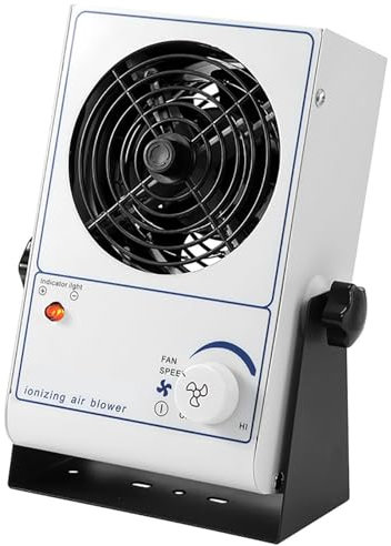 Ventilatore Ionizzatore, Ventilatore Ionizzatore Antistatico da Tavolo con Spazzola per La Pulizia Dell'ago Ionico, velocità Regolabile E Volume d'Aria 45-110 (CFM), per La Produzione di Componenti