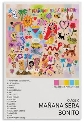 NLLWRT Mañana Será Bonito- Karol GCanvas - Pósteres para decoración de pared de dormitorio, pósteres artísticos, impresiones artísticas, pintura retro para decoración de pared del hogar, imagen para