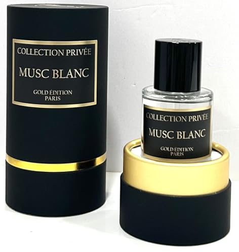 Parfum MUSC BLANC Collection Privée Nouvelle Edition (Gold Edition), Idée Cadeau, un parfum longue durée et unisexe de 50 ml, fabriqué en France (MUSC BLANC)