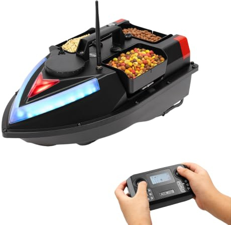 500m Angelköder Boot, RC Angeln Köderboot Futterboot, Fischköderboot Entfernung GPS, für Angler Geschenke Nachtangeln wellenfest