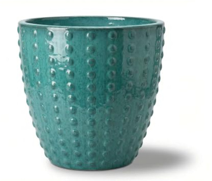 Provencelia Attila Blumentopf Keramik frostfest Ø30xH29 cm Türkis | Blumentopf handgefertigt, Übertopf frostfest, Pflanzgefäß für Wohnzimmer, Garten, Balkon & Terrasse, Blumenkübel rund, 13 L