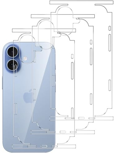Coiwxmoi 3 Stück Rückseite Folie Kompatibel mit iPhone 17, Dünn Weiches TPU Hinten Schutzfolie, Anti-Kratzer Vollabdeckung Zurück Folie für iPhone 17 - Transparent