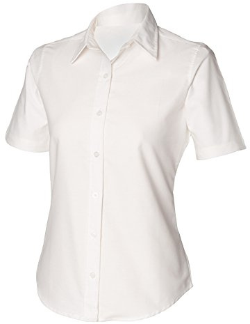 Henbury Womens/Ladies Short Sleeve Classic Oxford Work Shirt (L) (White)