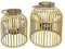 Laterne 'Cage' 2er Set Bambus/ (1 Set)