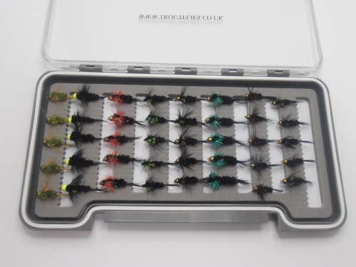 Troutflies UK Boxed Fishing Flies, 40 Fliegen, Größe 10/12, Montana Forellenangeln, Box Set, gemischte Farbe, NBX26