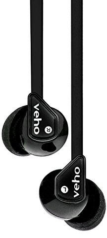 Veho Z-1 In-Ear Kopfhörer | Anti Tangle Kabel | Stereo Noise Isolating | Earbuds | Kopfhörer - Schwarz (VEP-003-360Z1-K)