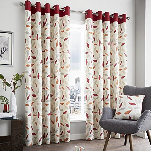Fusion - Beechwood - Curtains, 168 x 183cm, Red
