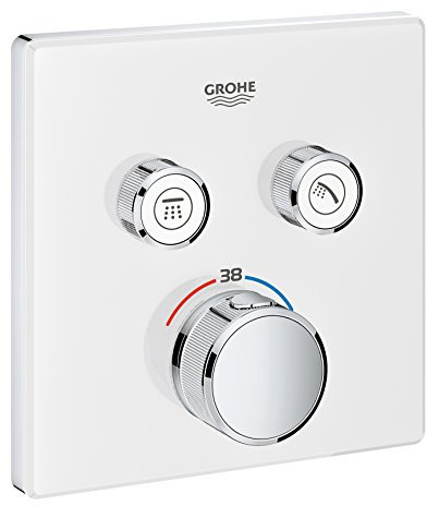 Grohe 29156LS0 Miscelatore Termostatico a 2 Vie, Bianco, Squadrato