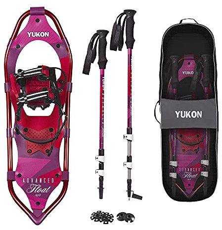 Yukon Charlie's Advanced Float Damen Schneeschuh-Kit 20,3 x 63,5 cm inklusive Schneeschuhe, Trekkingstöcke und Reisetasche