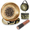 SHANSHUI Juego de cuencos tibetanos de 5 pulgadas, diseño de mantra de bronce antiguo de Nepal, martillado a mano, sonido para yoga, chakras, curación, meditación, zen, con mazo de superficie de cuero