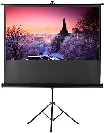 CGOLDENWALL 100 Pouces 16: 9 Écran de projecteur Portable Pull Up Bracket Projector Écran motorisé avec trépied de Support Stable pour la Projection de Films HD