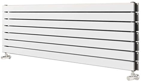 Pinta Horizontal Radiator | Flat Panel Double Column | Central Heating | Living Room Hallway Bathroom Kitchen Radiator | 340 x 1800| White