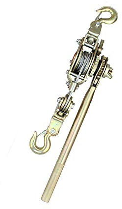 Aprilhp Cabrestante Manual, Polipasto de Cable Manual, Extractor de Cabrestante con 2 Ganchos, Polipasto de TraccióN para Mover VehíCulos y Cable de TraccióN, Cable de Acero de 1.5m, 2/3/4 Ton