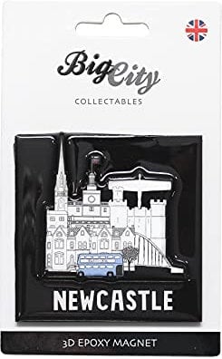 Big City 3D Epoxy Fridge Magnet Manchester Bee Liverpool Birmingham Newcastle Skyline Liver Bird (Newcastle Cityscape 3D Epoxy)